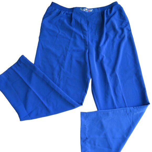 Vintage Brenda Goode Womens L Blue Elastic Waist Pull-On Pants Pockets Modest - Picture 7 of 16